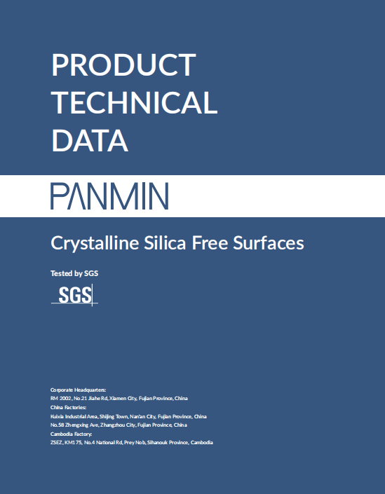 Datos Técnicos del Producto de Superficies de Sílice Cristalina Cero de PANMIN